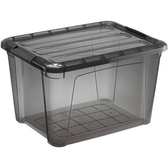 Ящик для хранения с замками Idea КИП 155л М 2337 черный прозрачный