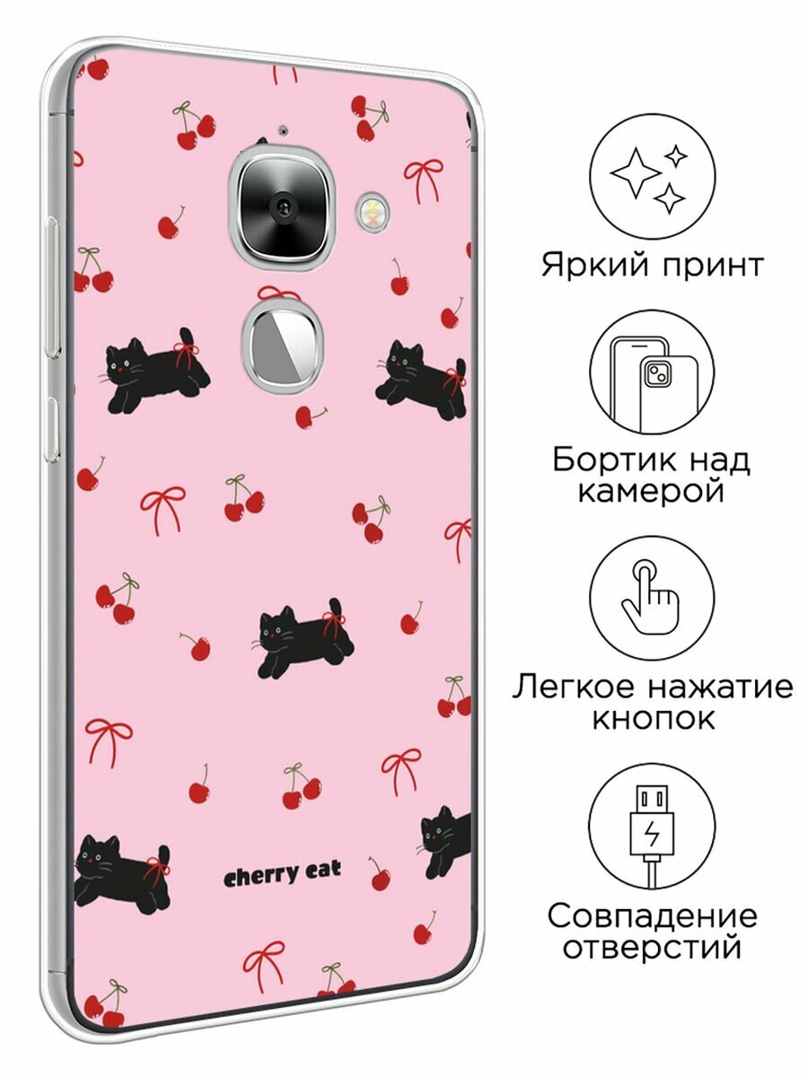 Чехол на LeEco Le 2/2 pro / Лееко Ле 2/2 про с принтом "Cherry cat" — фото 1