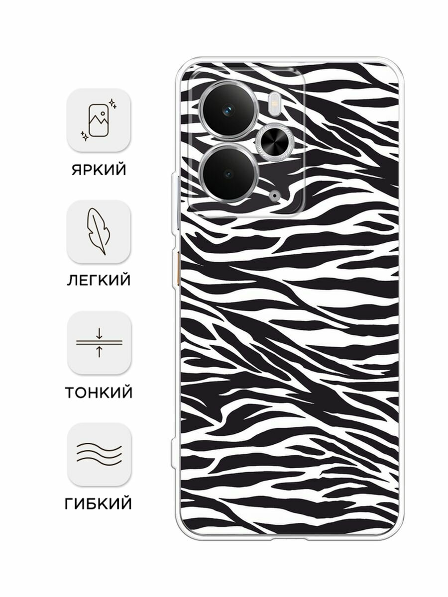 Чехол на Realme 14 5G / Реалми 14 5G с принтом "Принт зебра" — фото 1