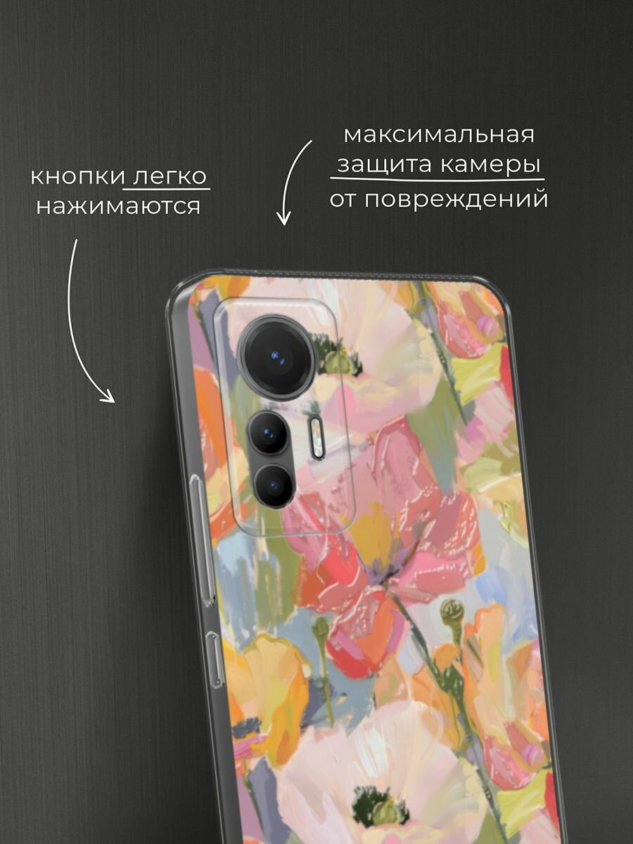 Чехол на Xiaomi 12 Lite / Сяоми 12 Лайт с принтом "Акварельные анемоны" — фото 1