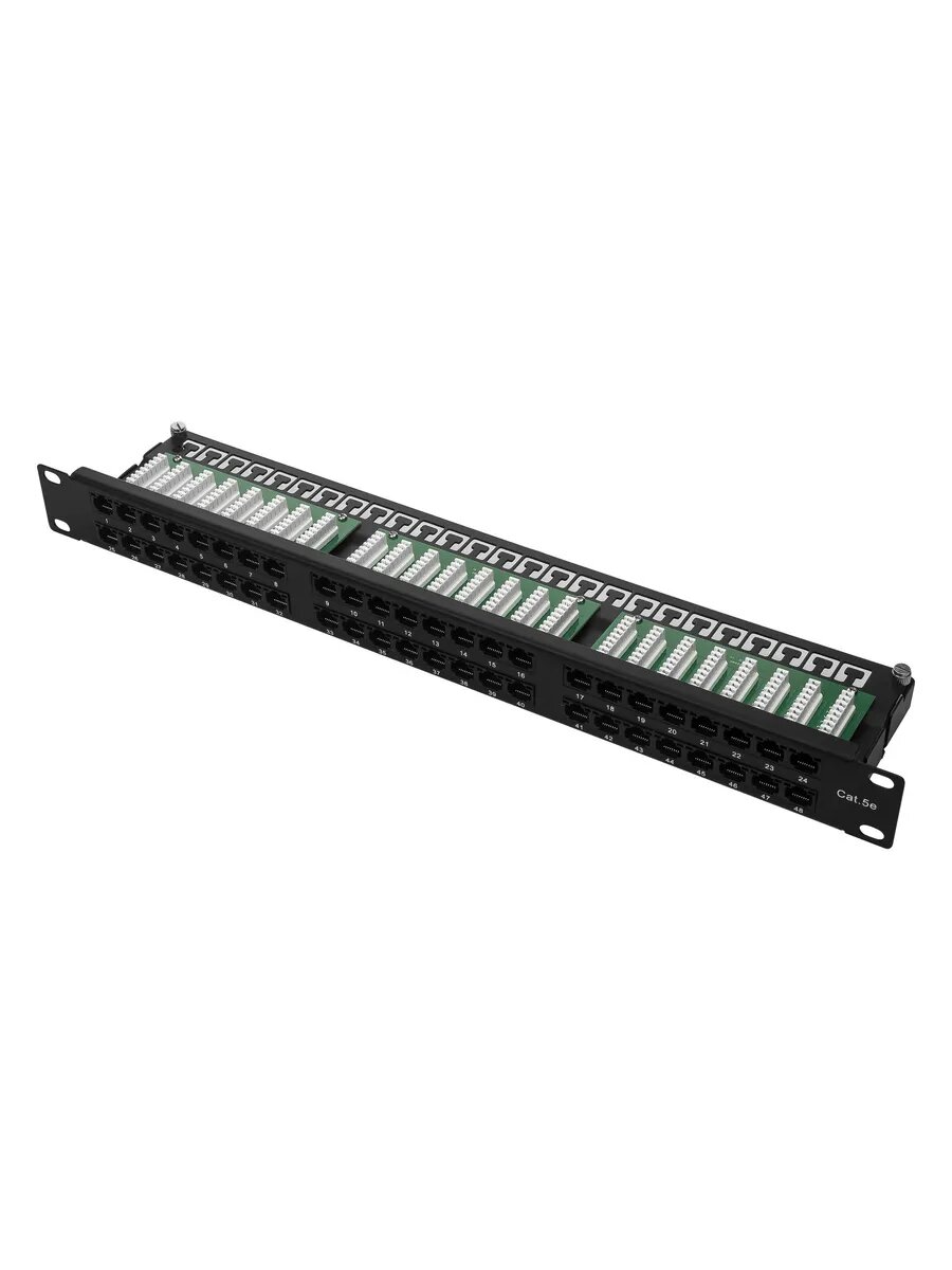 Патч-панель 19" NM-PP-1U48P-UC5E-D-105-BK 1U 48 портов
