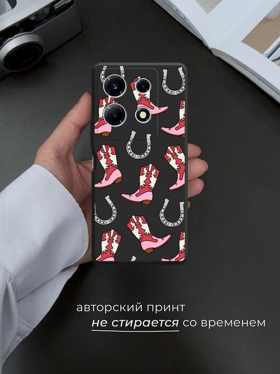 Чехол на Infinix Note 30 VIP / Инфиникс Нот 30 VIP с принтом "Ковбойские сапоки паттерн" — фото 1