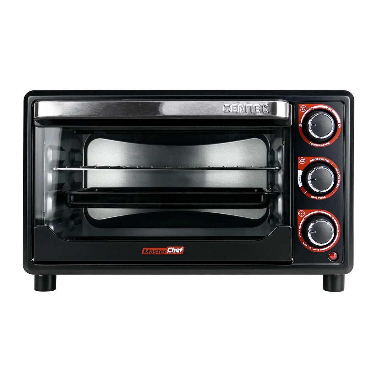 Духовка электрическая настольная, мини-печь Centek CT-1537-30 Black, 30л, 1600Вт, от 100 до 320 С — фото 1