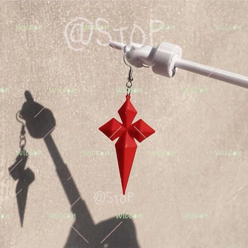 Серьга Genshin Impact Illuga, красный