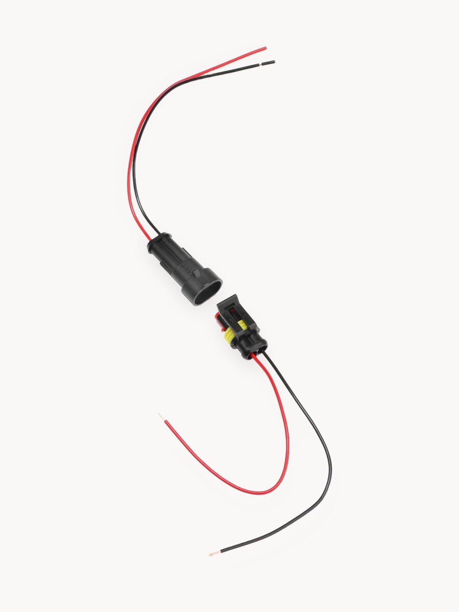 Разъем автомобильный, герметичный штекер-гнездо DJ7021-1.5-11/21, 2 контакта, набор 2 шт