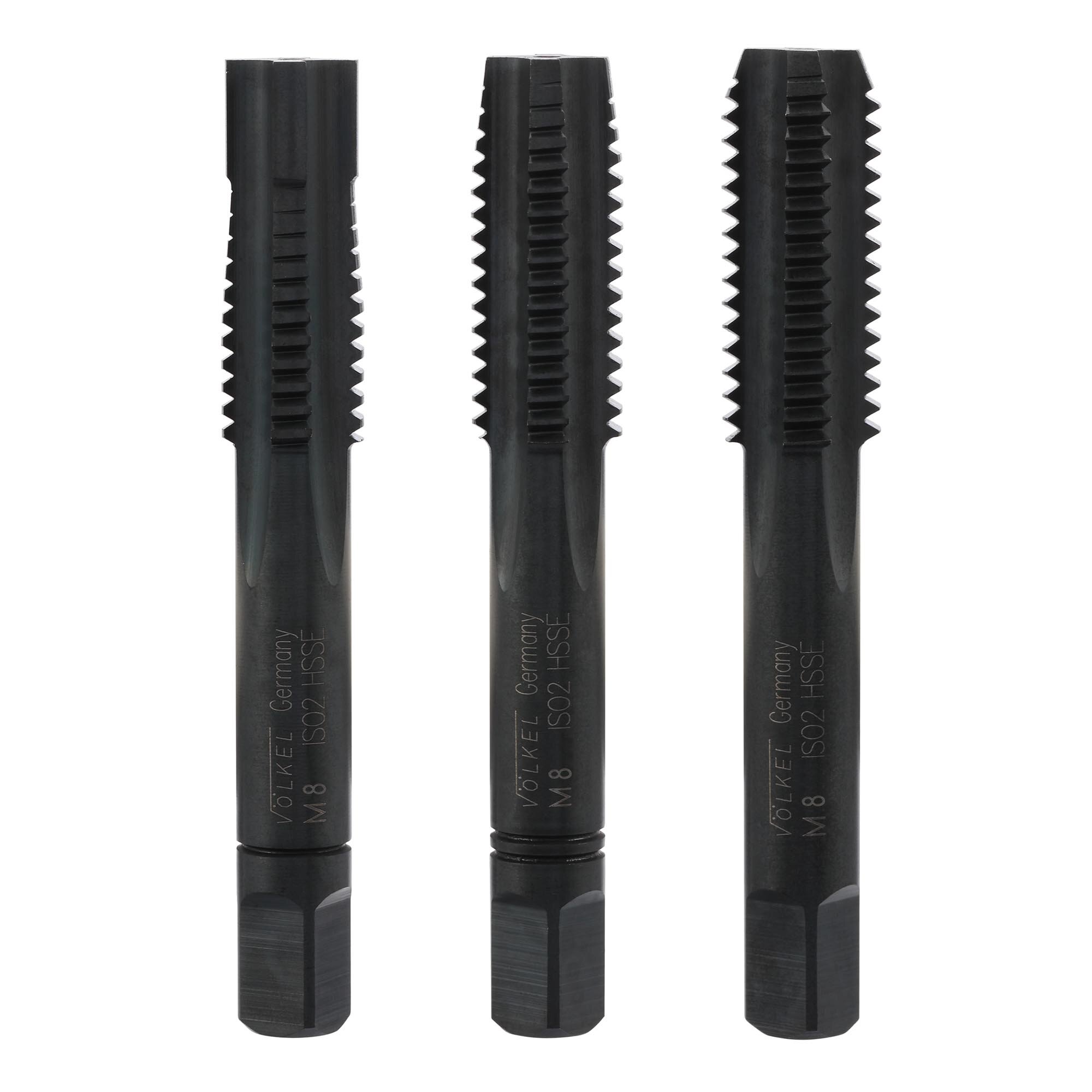 Набор метчиков 3шт Volkel HSSE VAP DIN352 6h метрическая резьба М8х1,25 57742