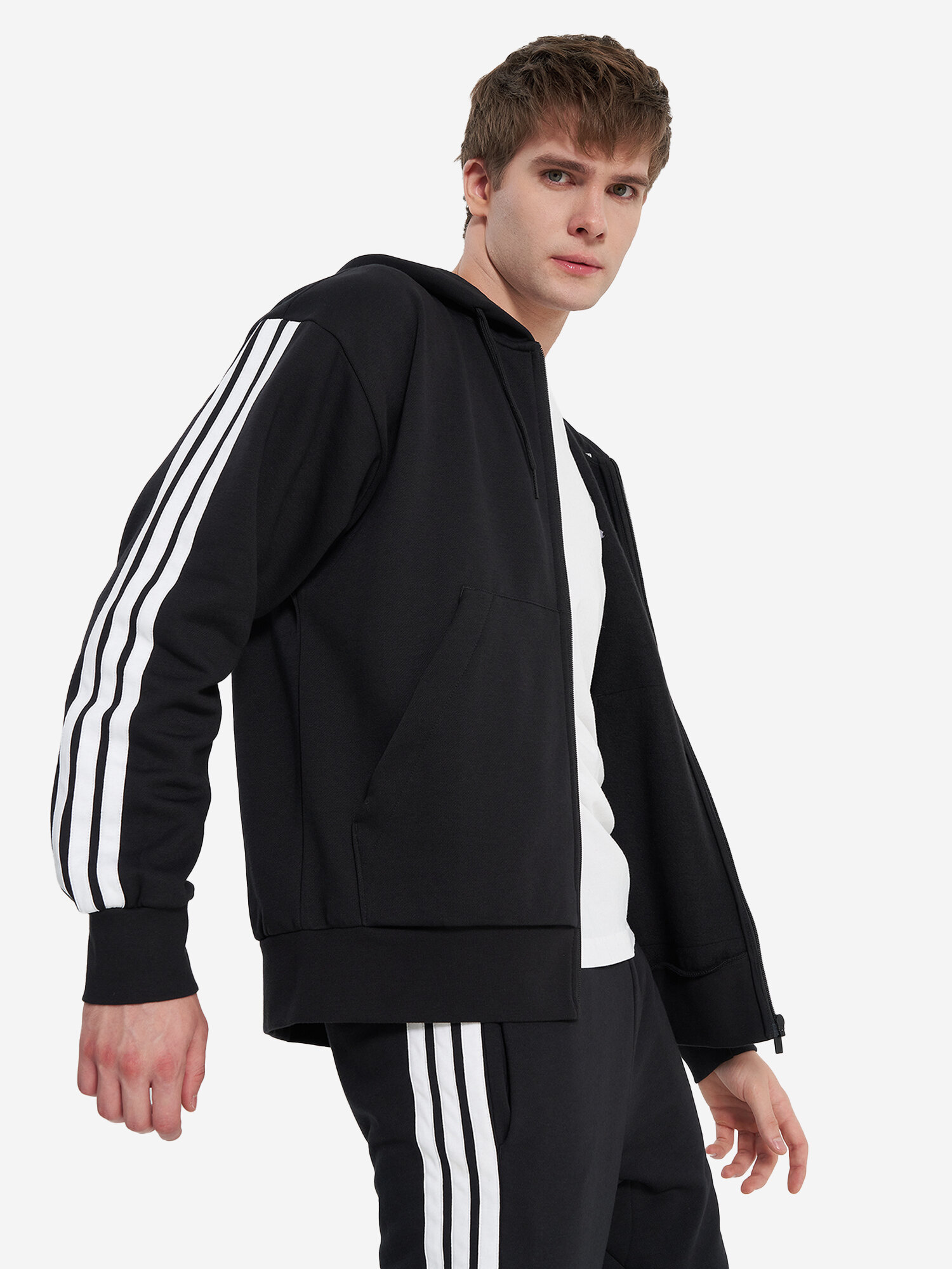 Толстовка спортивная adidas, размер M, , черный