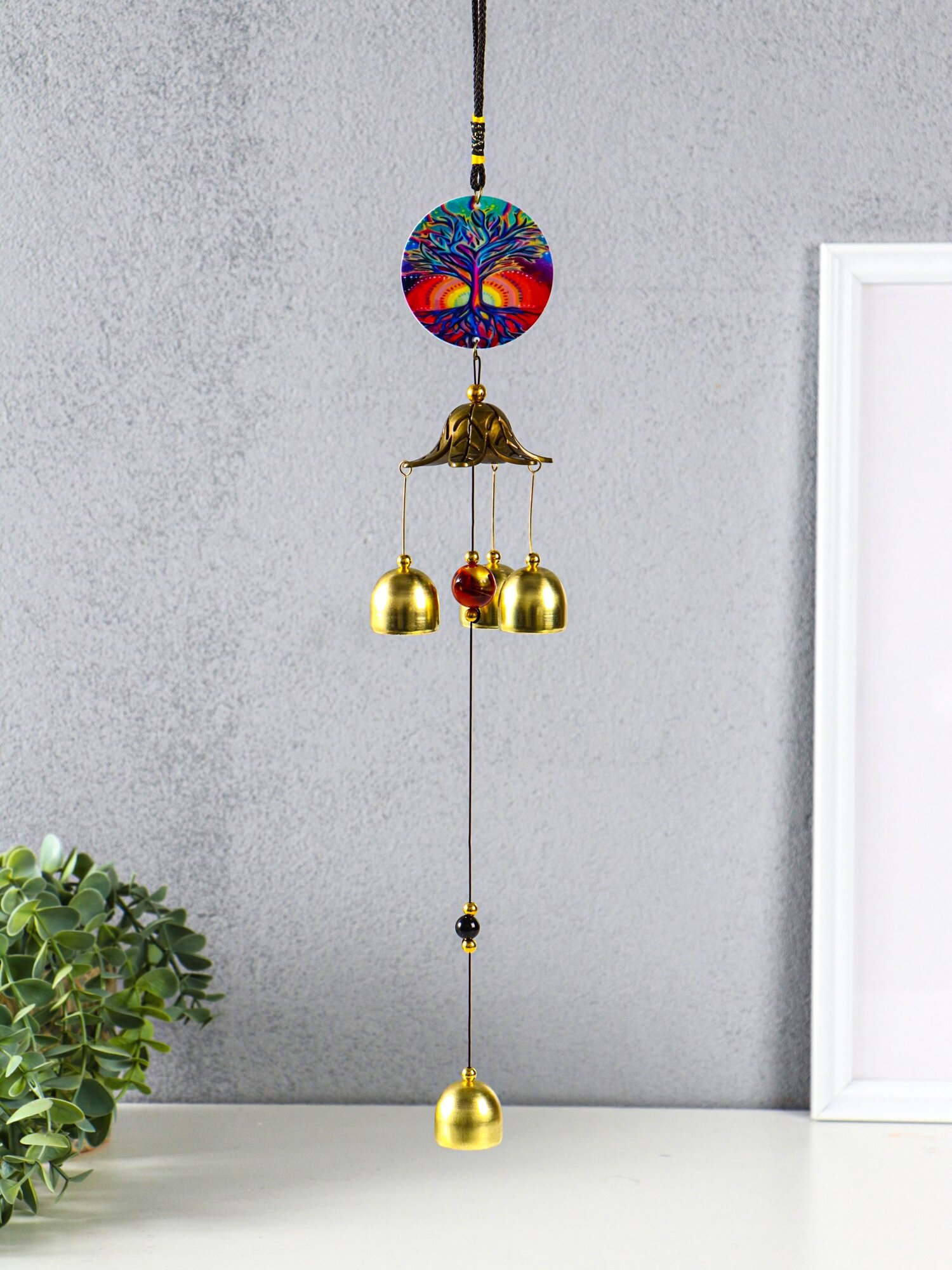 Музыка ветра металл  Древо жизни  4 колокольчика 43 см