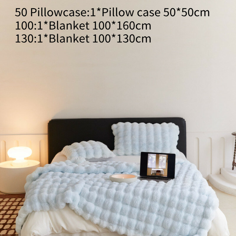 Пуховое одеяло тосканский стиль бамбуковое бархатное толстое тёплое искусственный кролик мех покрывало для всех сезонов