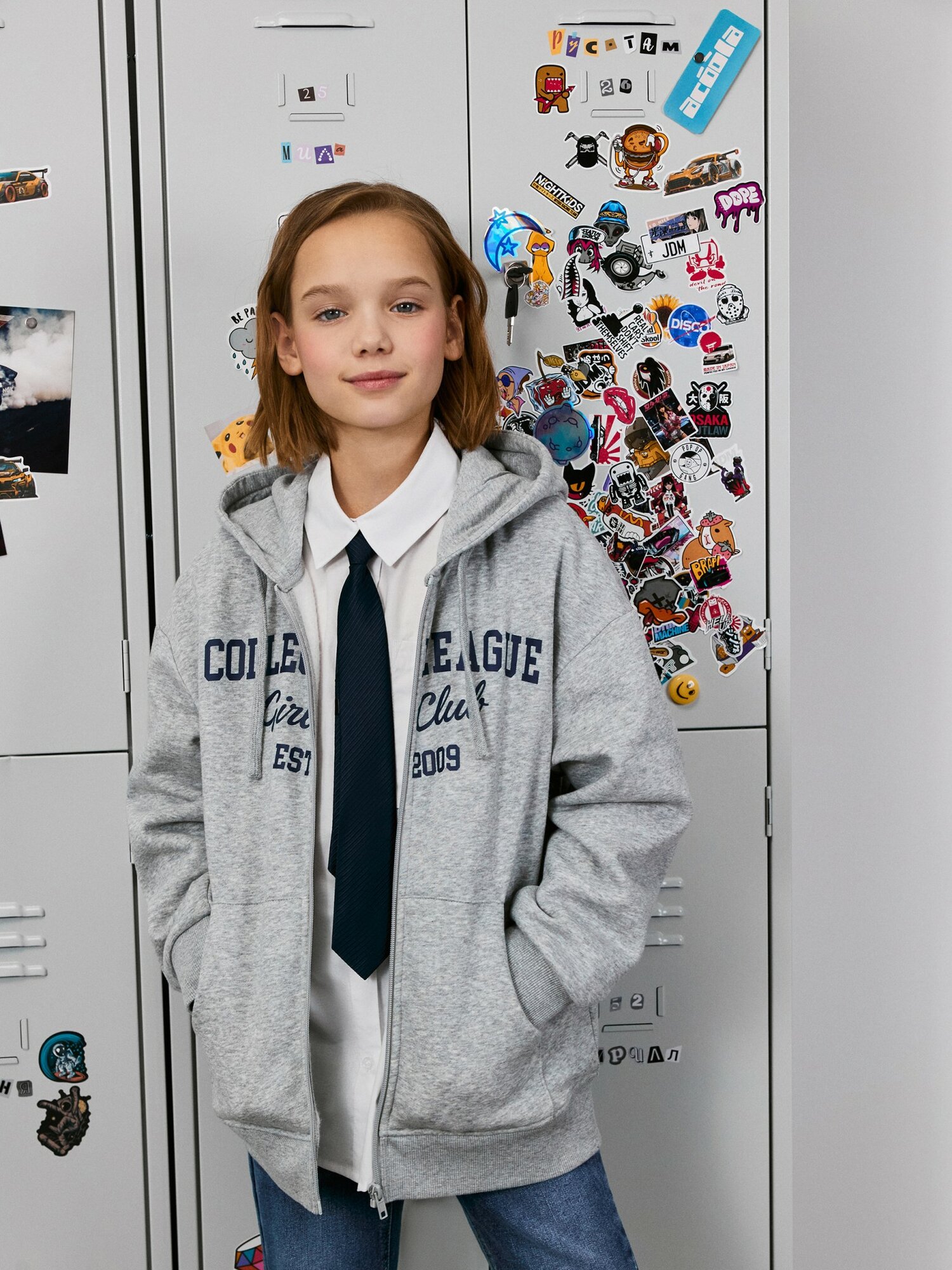 Толстовка Acoola размер 134 серый меланж