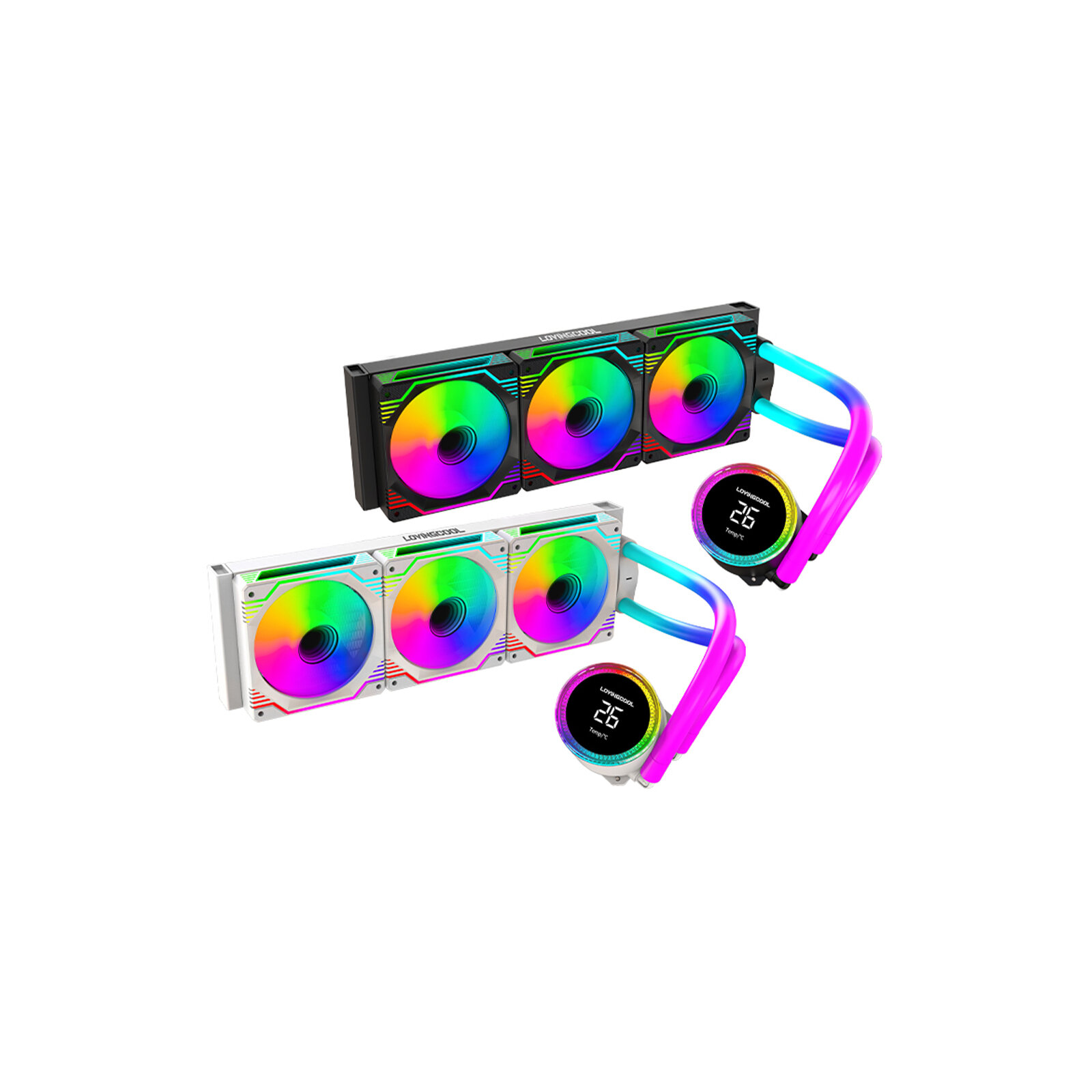 Система жидкостного охлаждения Lovingcool LCB360R, 360 мм, ARGB черный