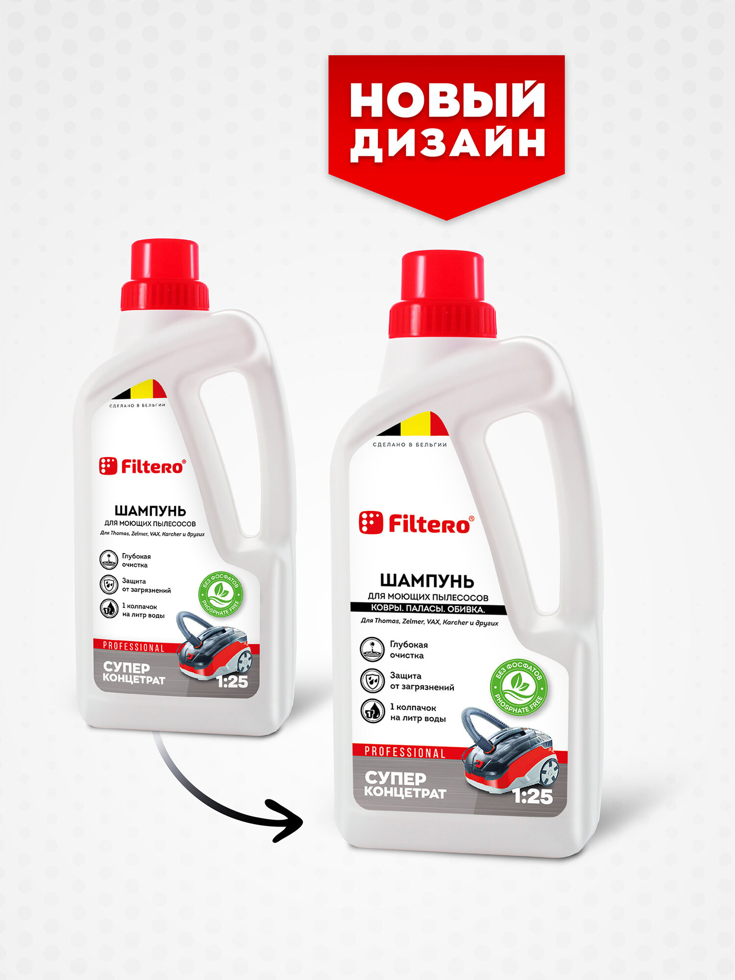 Filtero Шампунь для моющих пылесосов, концентрат, 1л, Арт.811 — фото 1