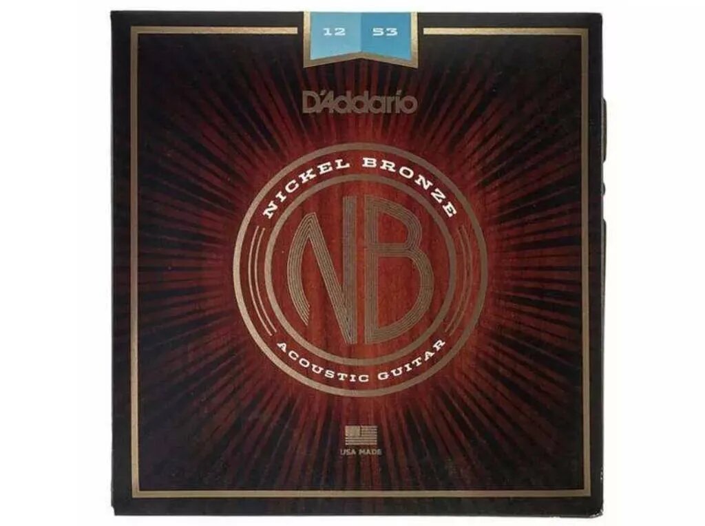 NB1253 Nickel Bronze Комплект струн для акустической гитары, Light, 12-53, D'Addario