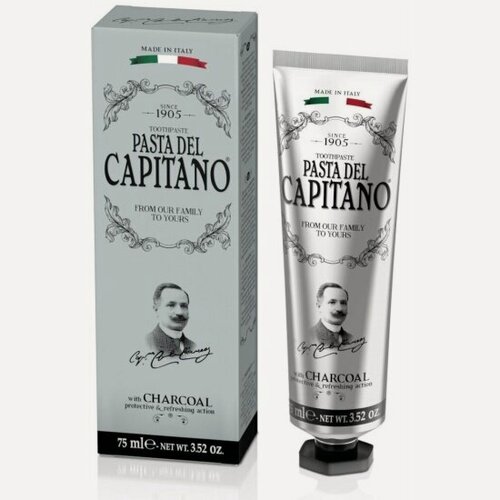 Изображение товара Зубная паста Pasta Del Capitano 1905 Charcoal, с древесным углем, 75 мл