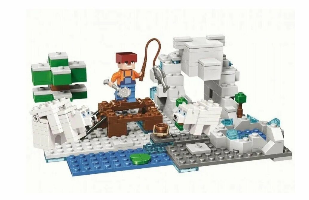 Конструктор детский My World Minecraft Зимняя рыбалка 10960 для детей от 3х лет, 215 деталей — фото 1