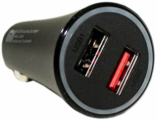 Автовизитки Xiaomi АЗУ автомобильная зарядка Mi 37W Dual-Port Car Charger, 37W, 2 USB, черный