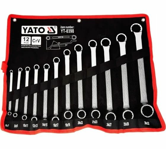 Набор ключей накидных изогнутых YATO 6-32мм 12шт 