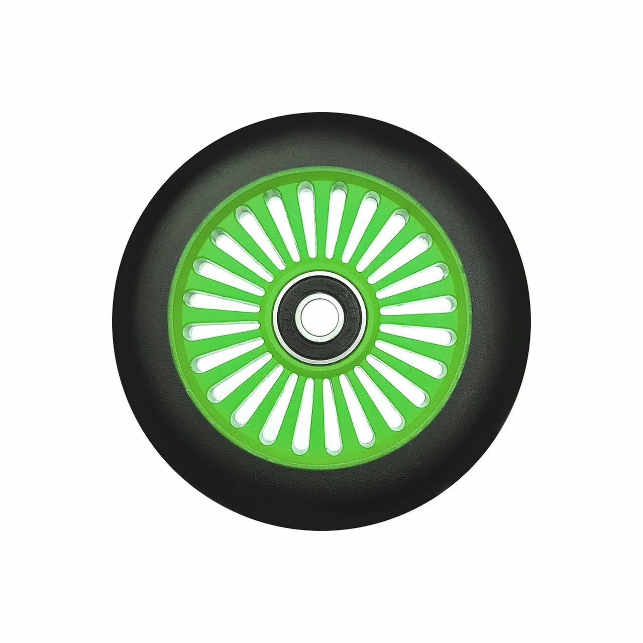 Колеса трюкового самоката Comiron 100 мм. Pu + Abec-9 Green/Black