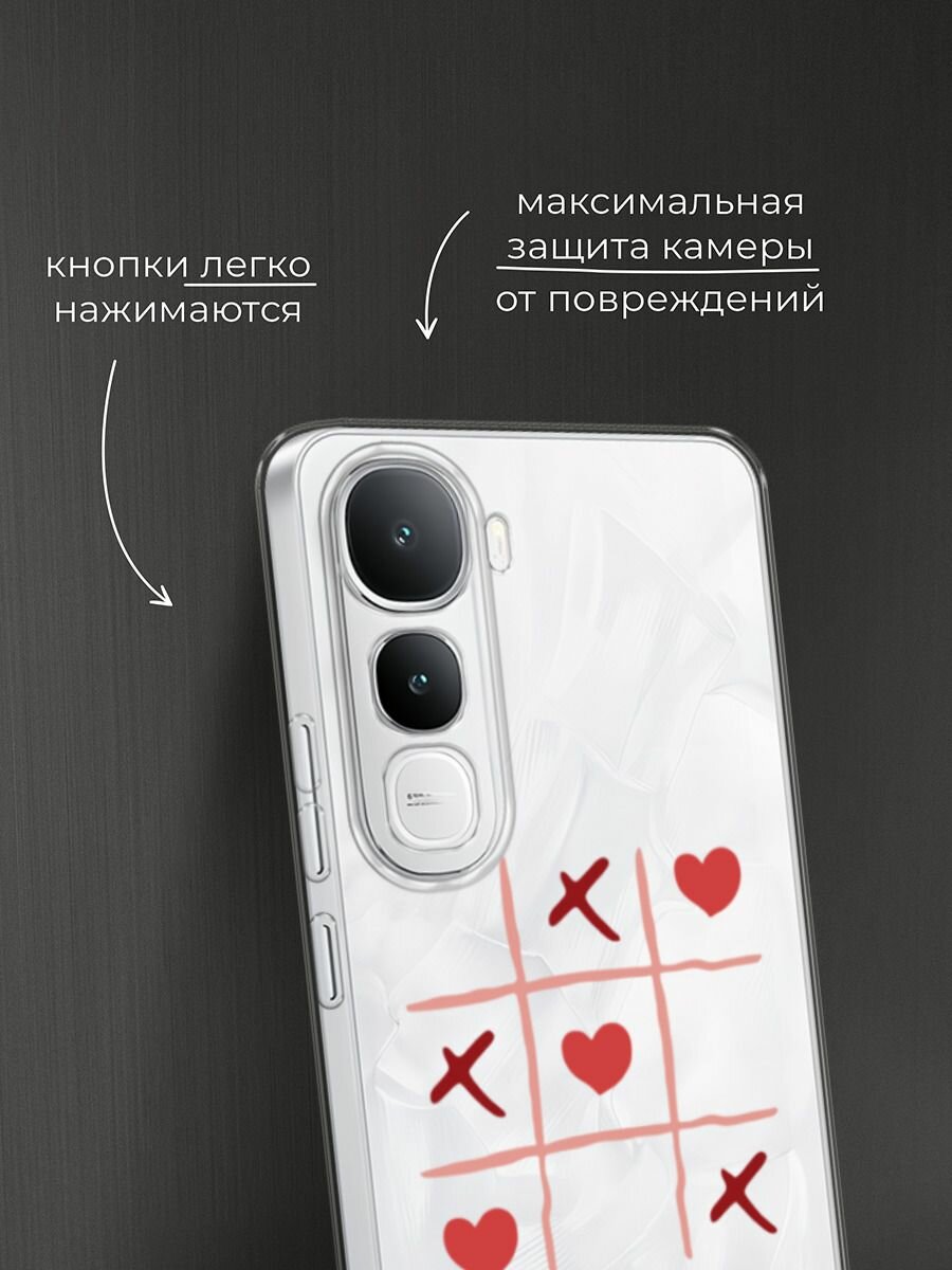 Чехол на Vivo IQOO Z10 Lite 4G / Виво IQOO Z10 Лайт 4G с принтом "love always wins - 14 февраля", прозрачный — фото 1