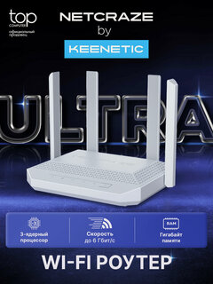 Изображение товара Роутер Netcraze Ultra (NC-1812) белый, Wi-Fi 2,4 + 5 ГГц, 4 антенны