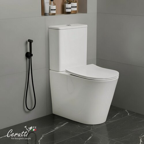 Изображение товара Унитаз напольный Ceruttispa PIERA Tornado CT10560 (630х350х795) безободковый, микролифт