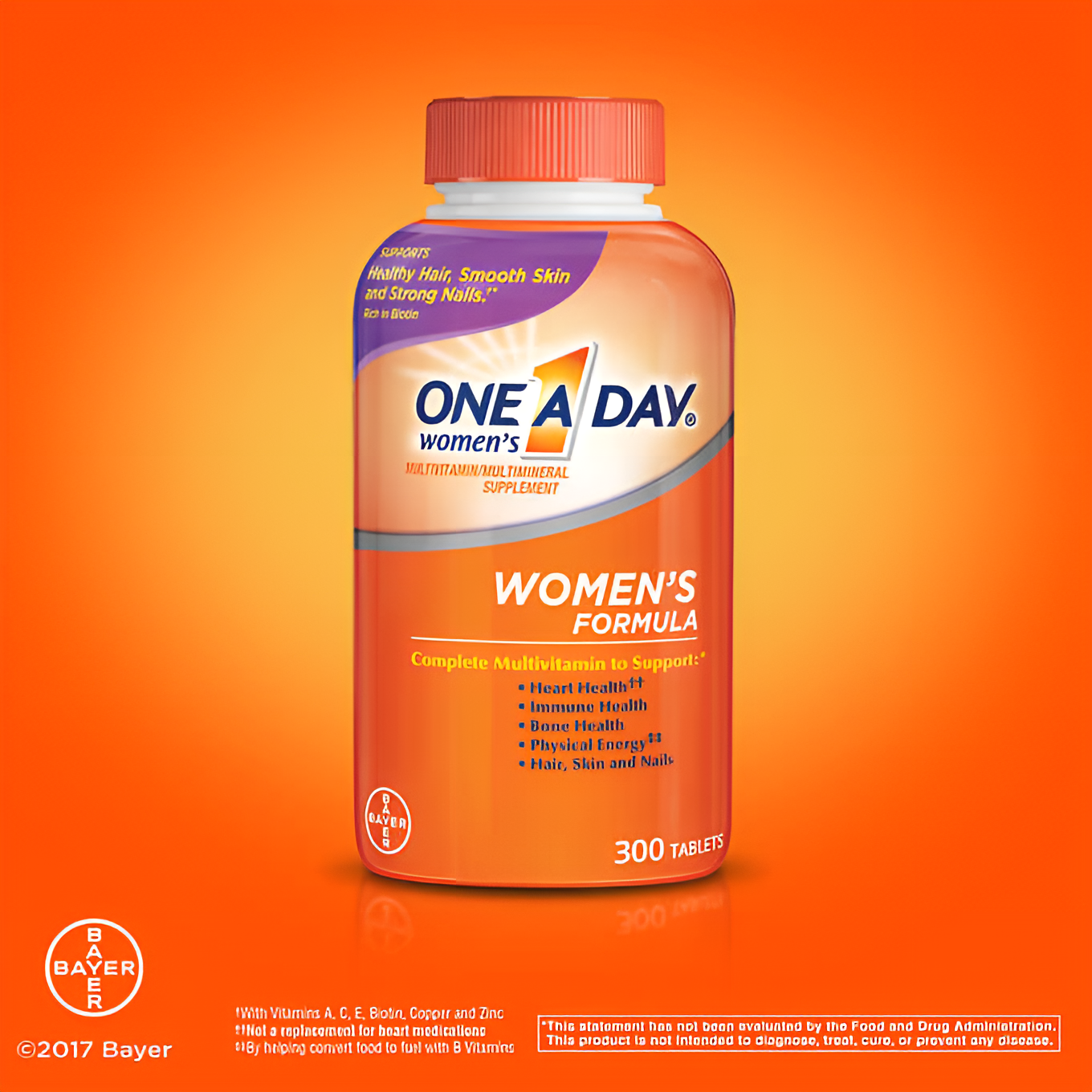 One A Day Women’s Bayer для женщин, поддержка иммунитета, энергии и красоты, 300 таблеток