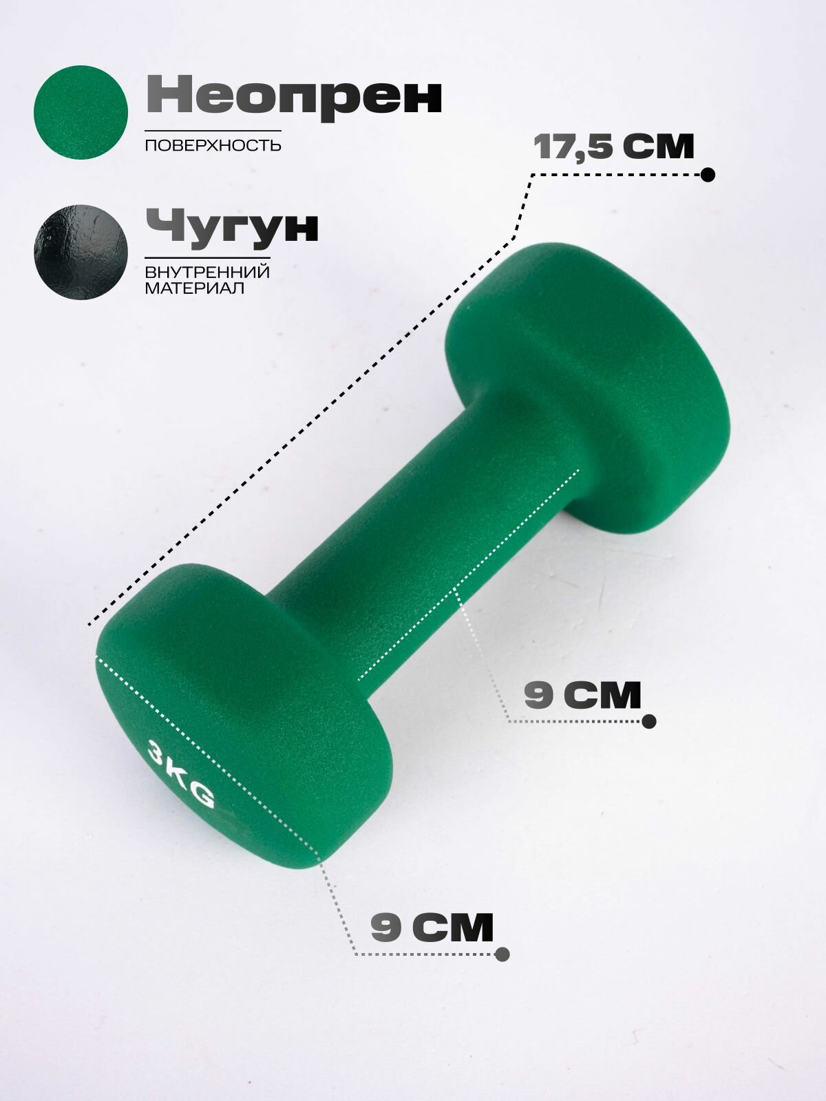 Гантели неопреновые IRON PEOPLE, 2 шт. 3,0 кг — фото 1