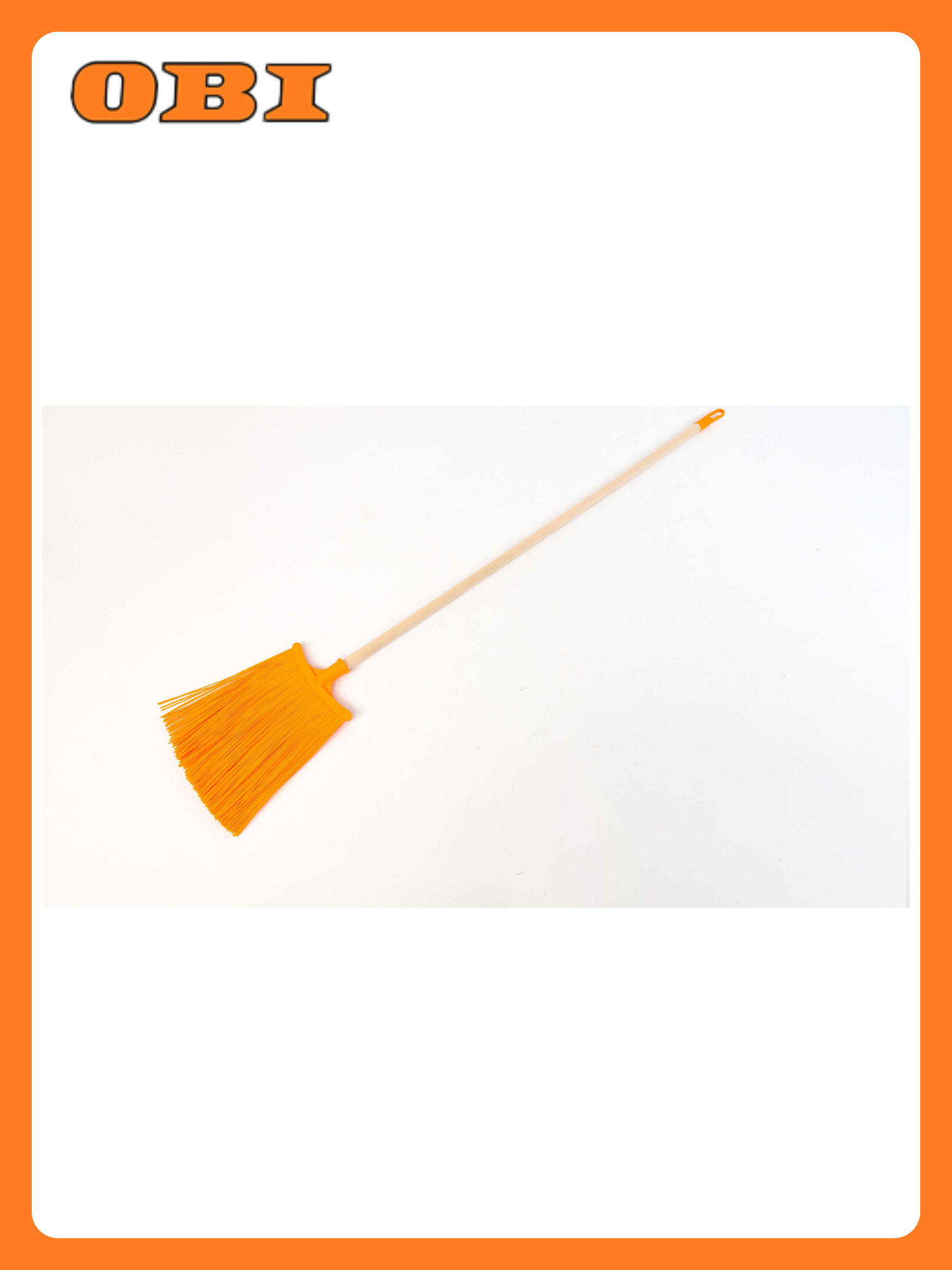 Метла Заря 8016 полипропилен с деревянным черенком оранжевая