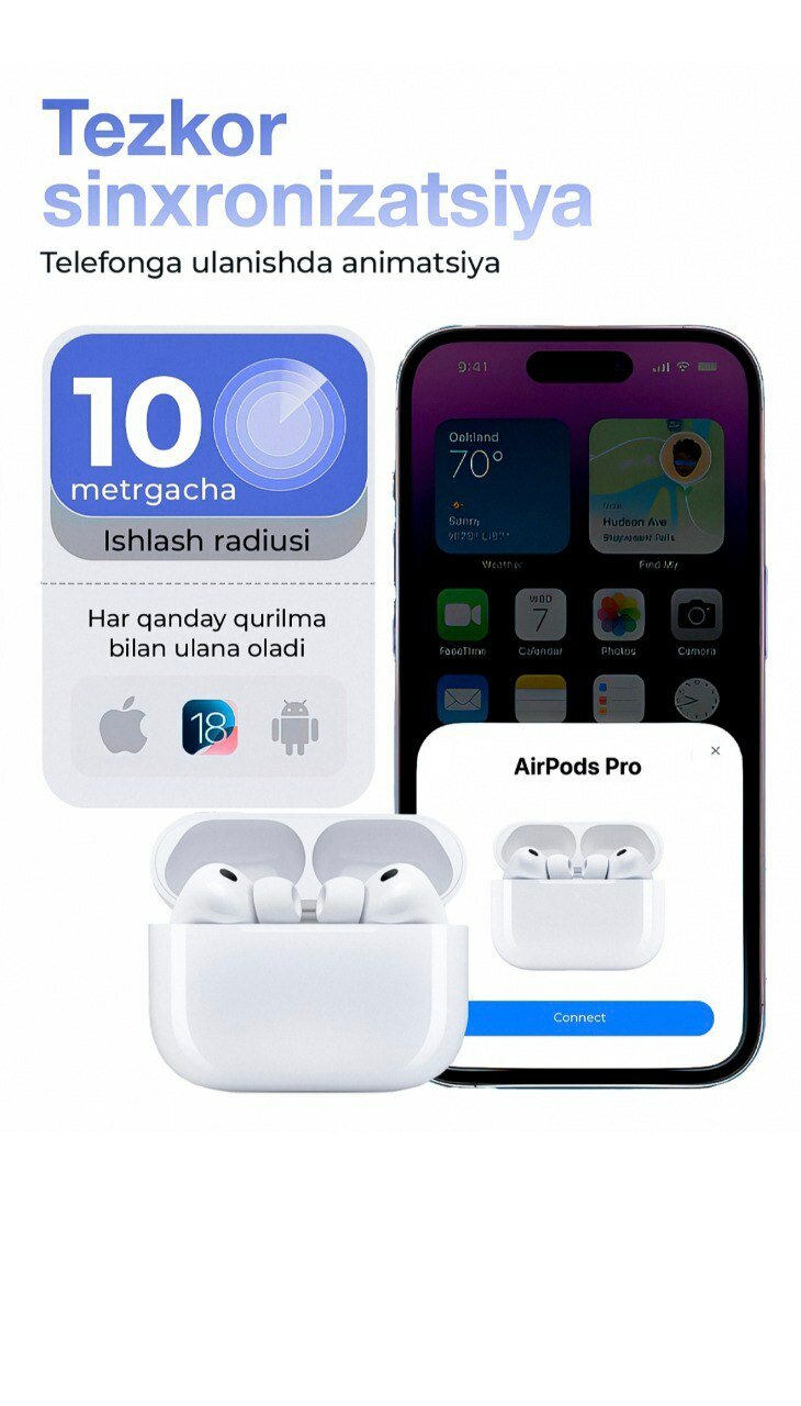 Наушники беспроводные AirPods Pro 2, шумоподавление, Bluetooth, 20 часов работы — фото 1