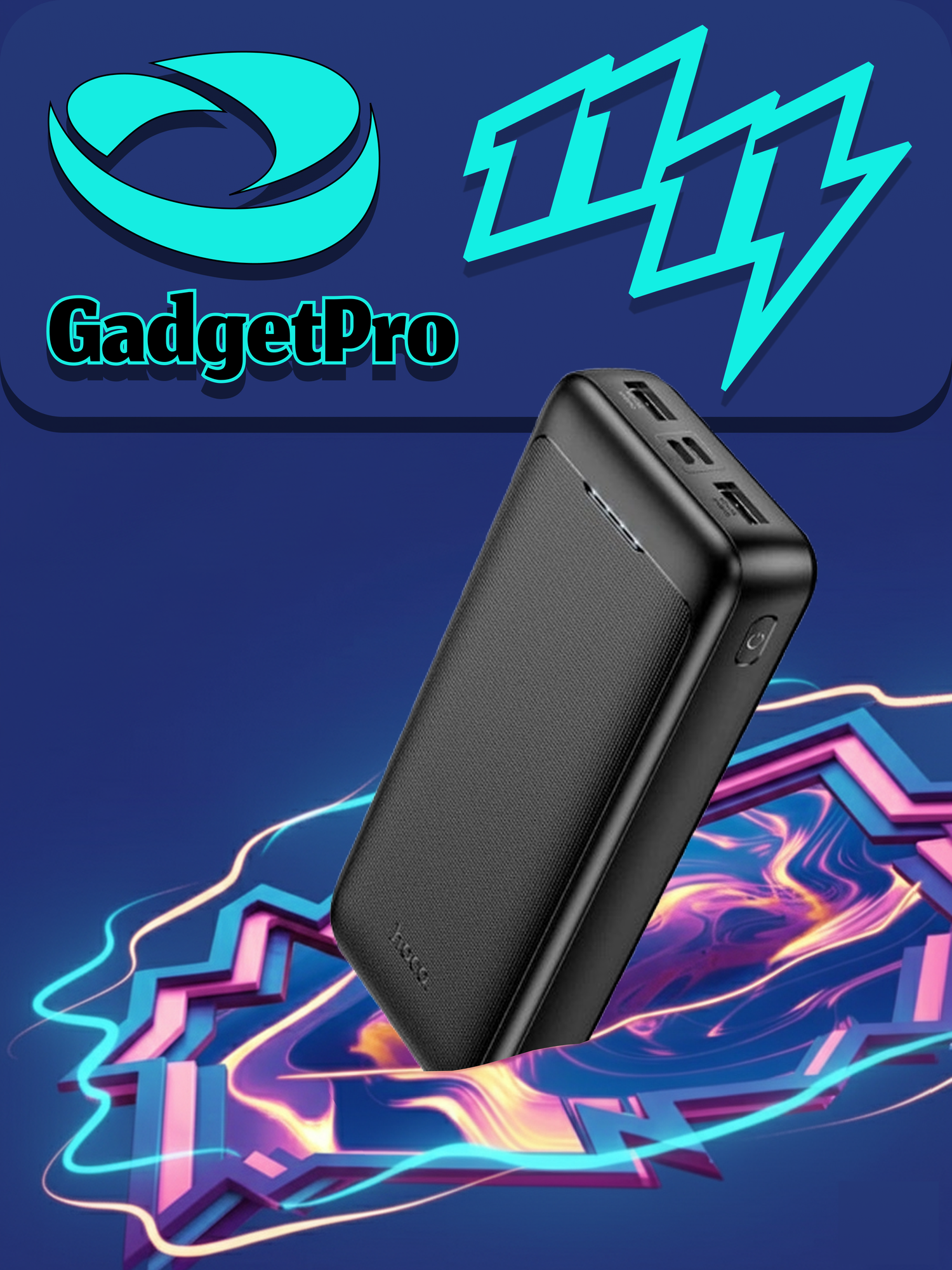 Внешний аккумулятор HOCO J111 10000mAh White - портативное зарядное устройство, надежный Power Bank для телефона черный