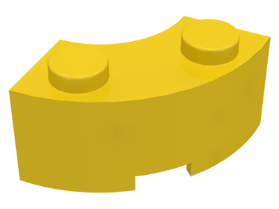Brick, Round Corner 2 x 2 Macaroni with Stud Notch, 3063 Yellow U