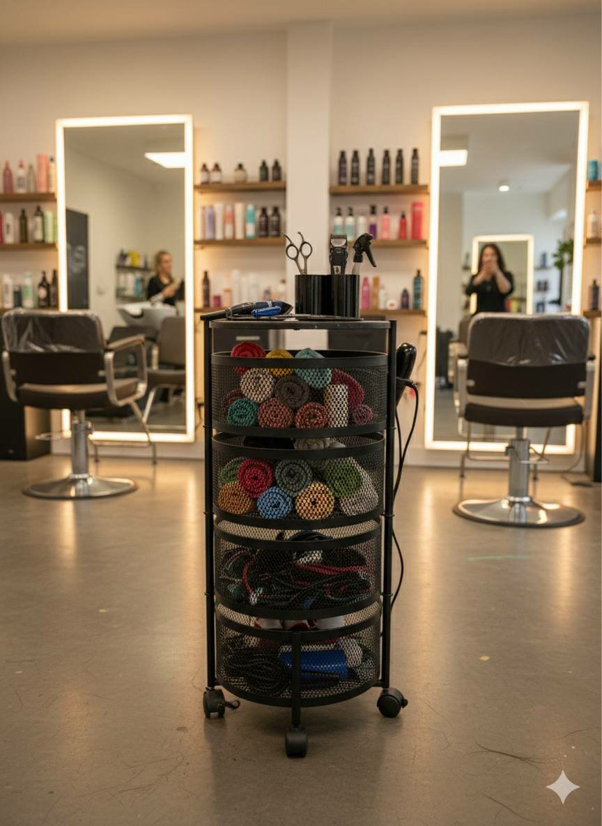 Металлический органайзер на колёсах (4 уровня) хранения различных вещей