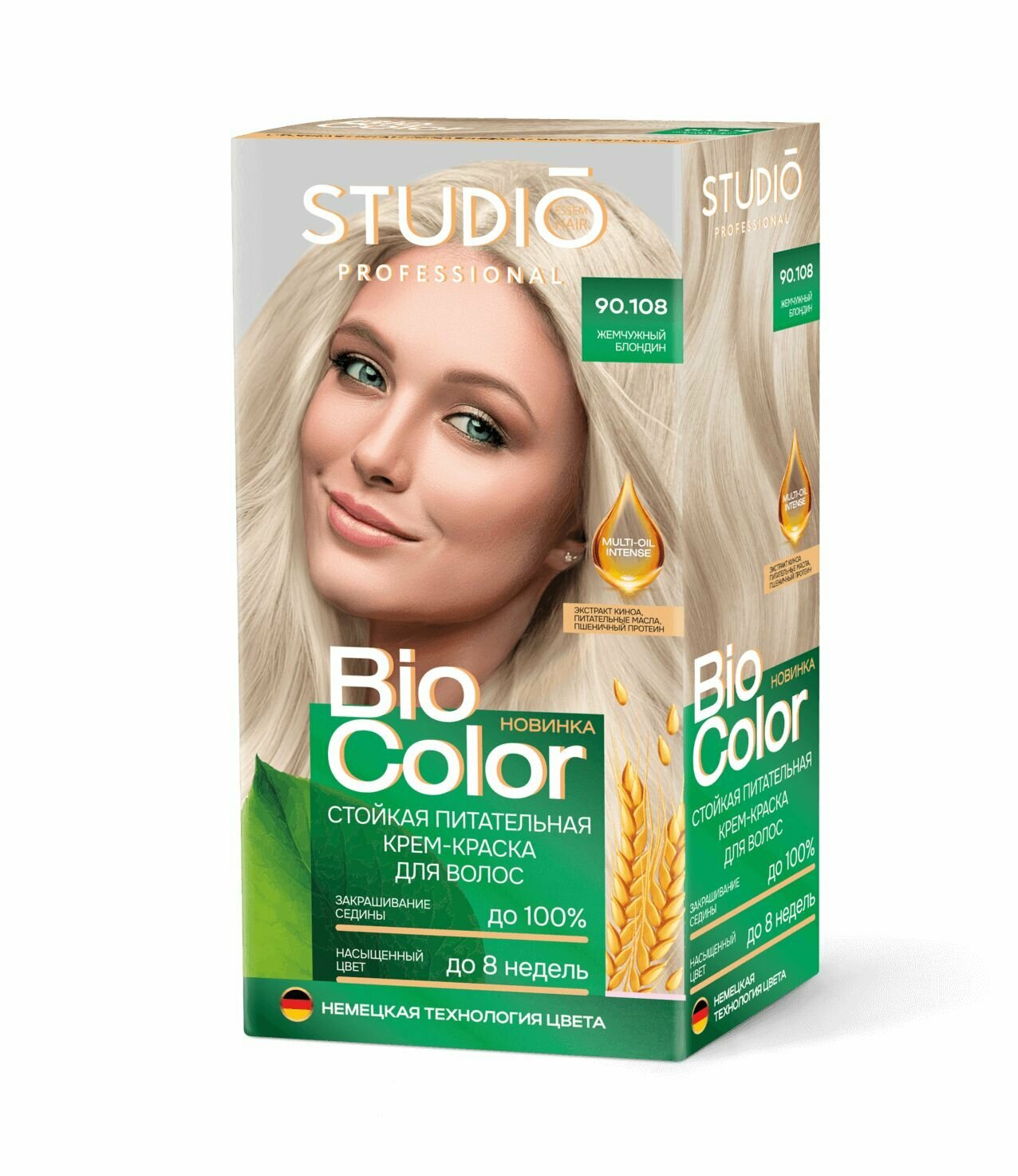 BIG Крем-краска для волос Biocolor тон 90.108 Жемчужный блондин