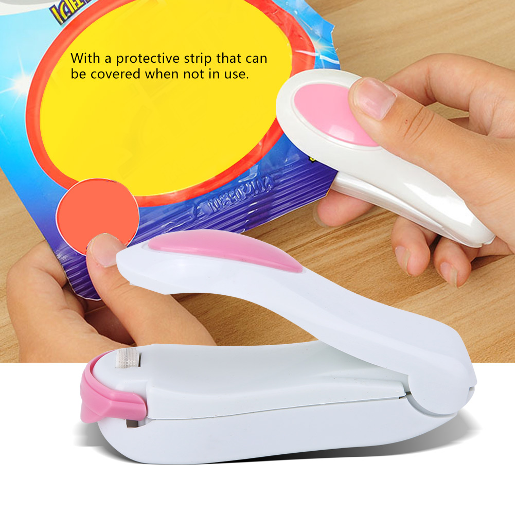 Портативные Щипцы для Сумок Ручной Мини Электрический Термоуплотнитель Impulse Sealer (Белый), Материал ABS, Размер 10*3.5*4 см, Работает от 2 Батарейок AA (Не Входят в комплект), В комплект Входит 1 Уплотнитель, Доступные Цвета: Белый, Желтый, Синий,
