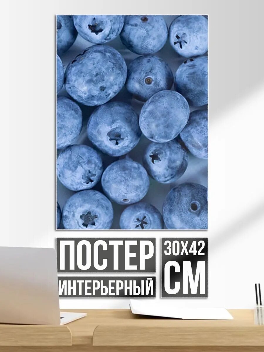Постер на стену Голубика - фон