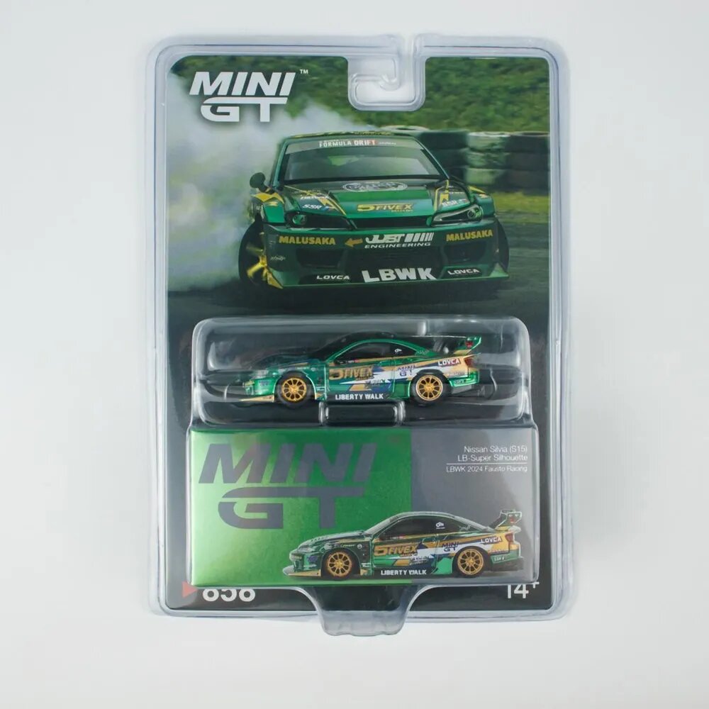 Машинка MINIGT 1:64 Nissan LB-Super Silhouette S15 SILVIA LBWK 2024MGT00858-BL Car model toys
