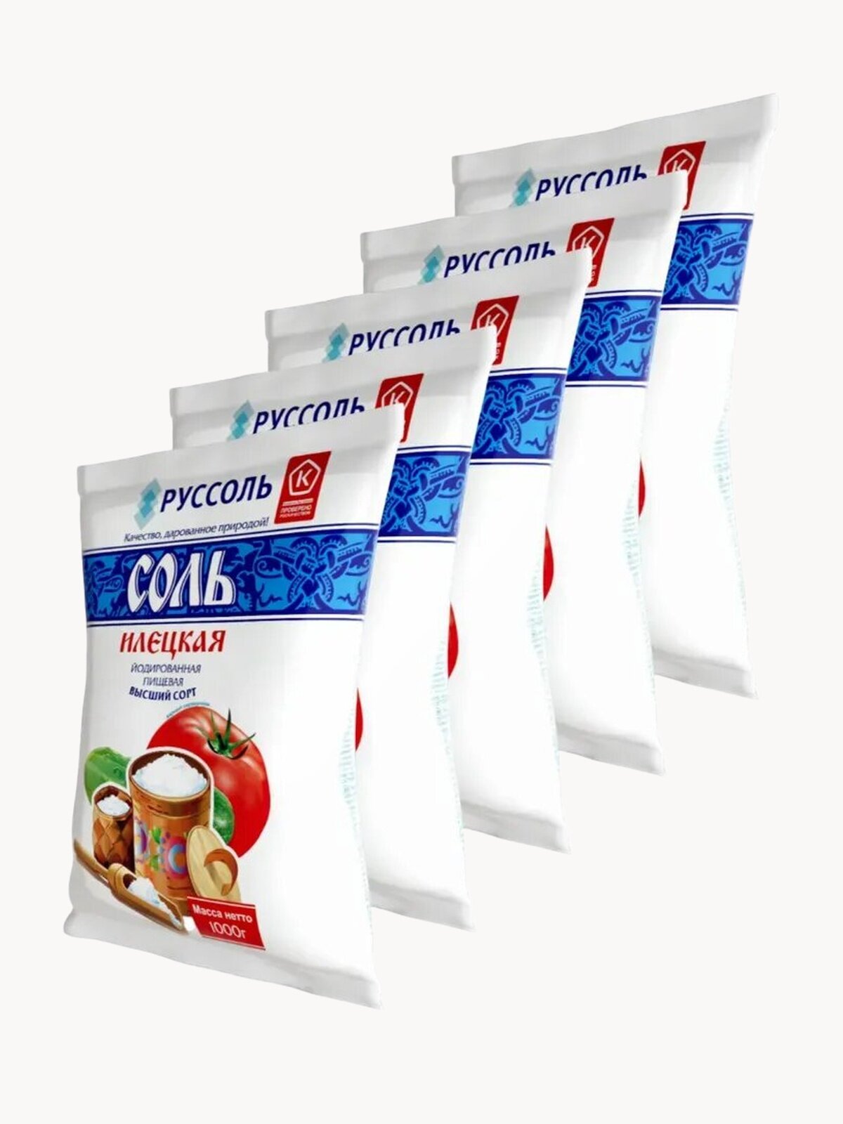 Соль Илецкая йодированная пищевая с полезными микроэлементами 5 кг