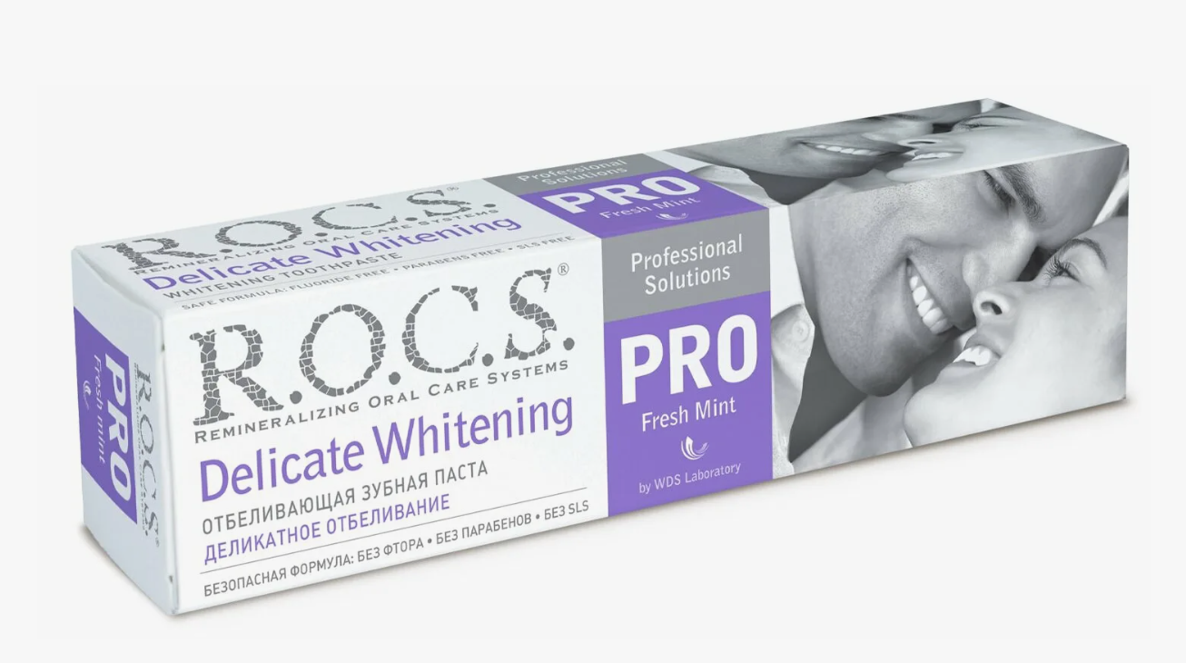 Зубная паста "R.O.C.S. PRO. Деликатное Отбеливание", Fresh Mint, 135 гр