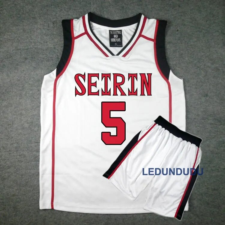 Костюм для косплея аниме SEIRIN, школьная баскетбольная майка, спортивная одежда, мужская форма, летняя футболка, шорты, Белый № 4 7 10 11, M, Basuke, Белый, Мужской