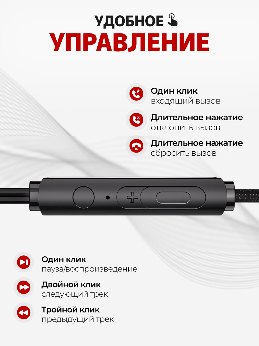 Наушники HAPPYAUDIO, с микрофоном, проводные, USB Type C, черно-серые — фото 1