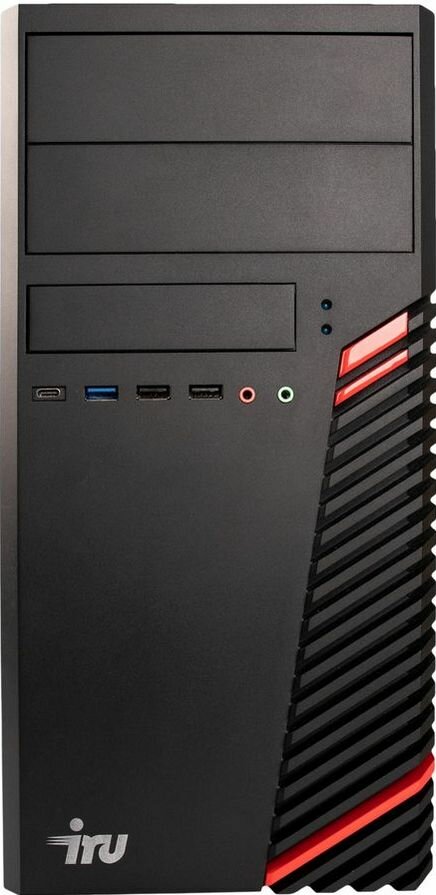 ПК iRU Home 310H6SM (1900970) черный - Intel Pentium G7400, ядра: 2 х 3.7 ГГц, 8 ГБ DDR4, Intel UHD Graphics 710, SSD 256 ГБ, Free DOS