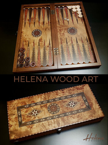 Изображение товара Нарды подарочные Helena Wood Art "Атлантида" клен антик, 50 см