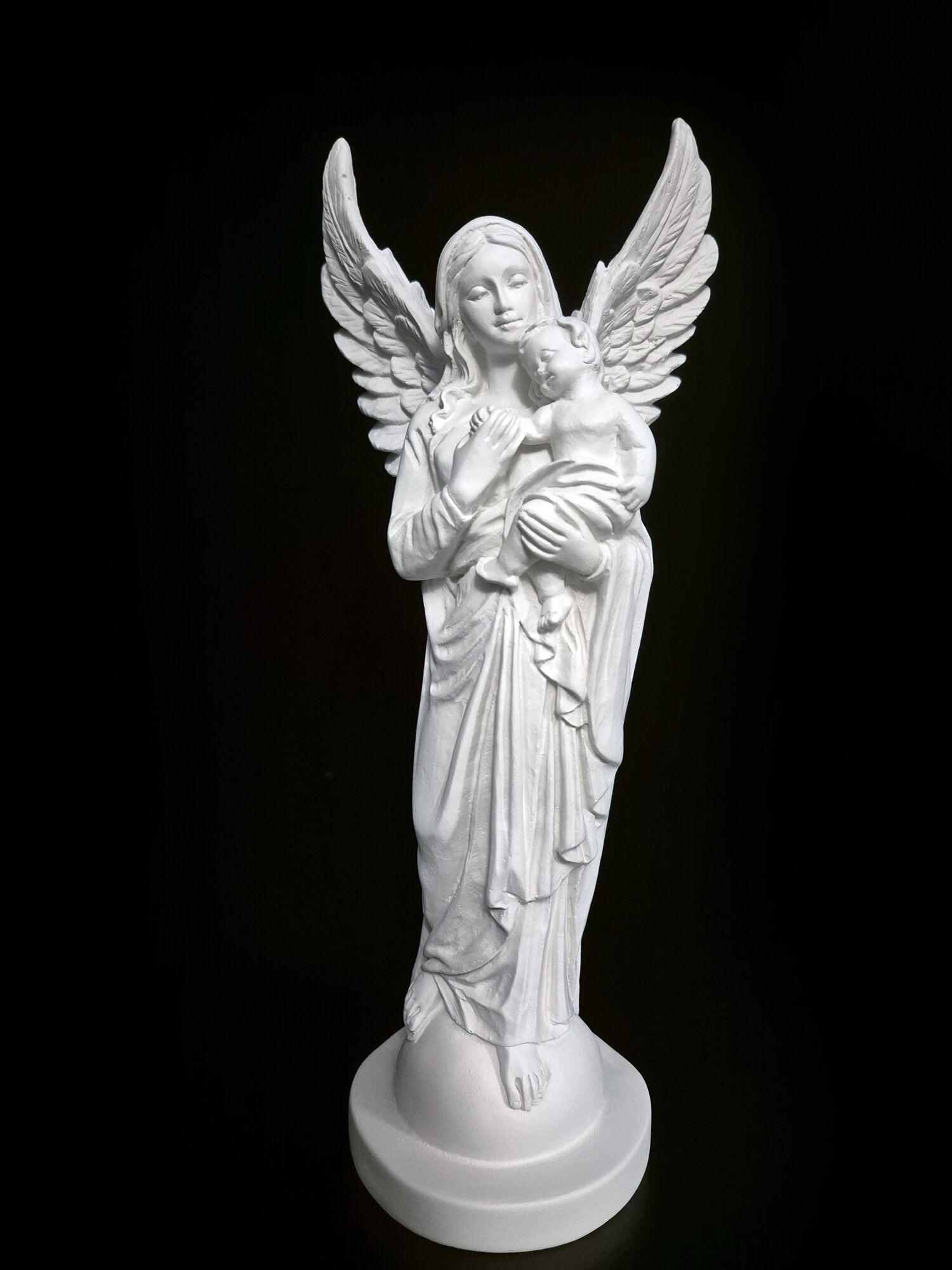 Статуэтка Ангел хранитель. Высота 25см. Цвет белый. Гипс. Подарок маме