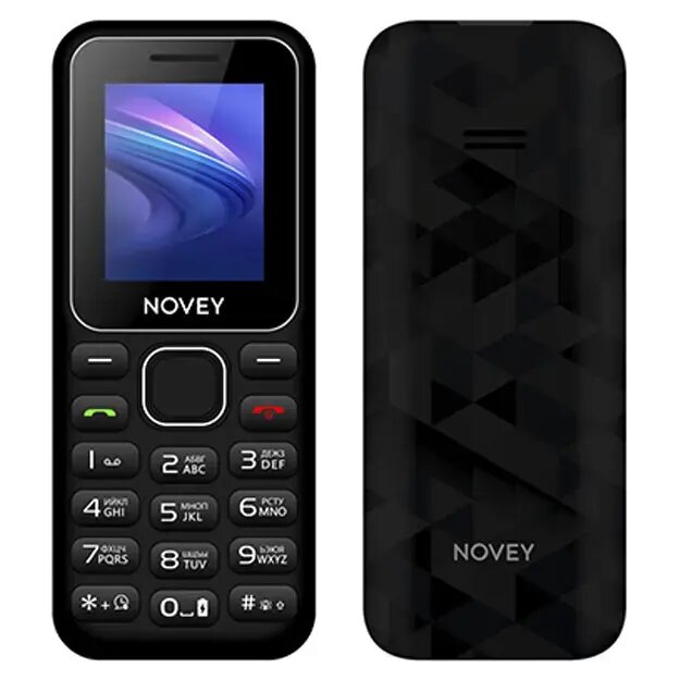 Кнопочный, мобильный телефон Novey 105C 2 - SIM слота, черный — фото 1