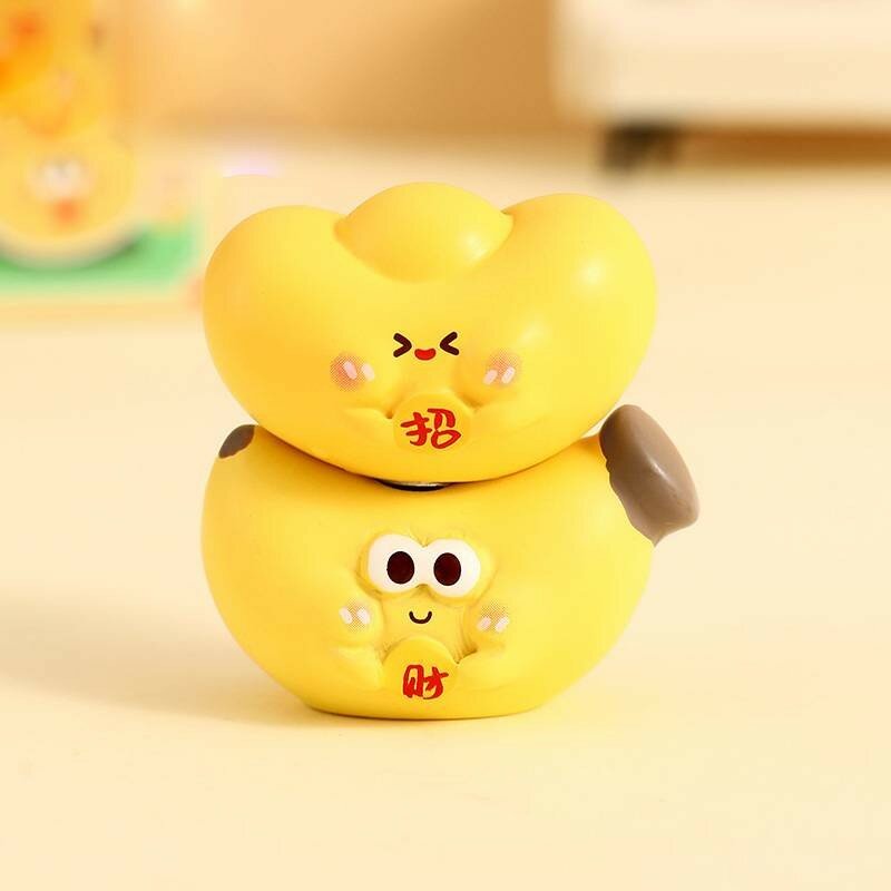 Whimsical blessing fruit couple figurine with magnetic attachment for home office decor