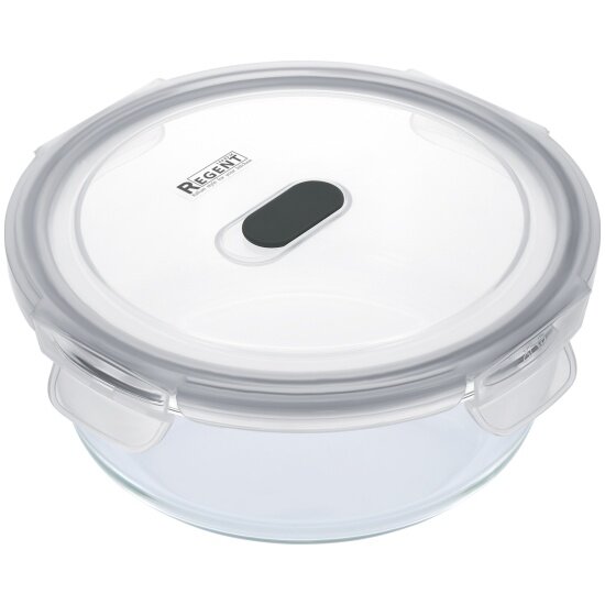 Контейнер Regent Inox Linea Desco 1,3 л, круглый, герметичный, стекло (93-DE-CA-21-1300)