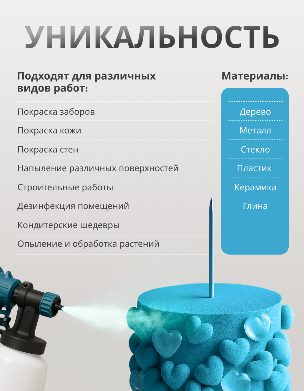 Краскопульт аккумуляторный, краскопульт универсальный, краскопульт, 2 акб, 48V, 5А — фото 1
