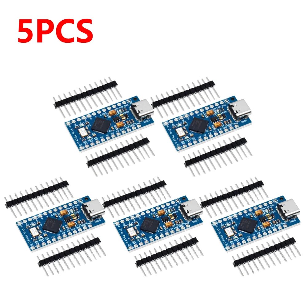 1-10x MICRO/TYPE-C USB Pro Micro для arduino ATmega32U4 5 В/16 МГц, модуль с 2-рядным штырьком для Leonardo, Type c 5PCS
