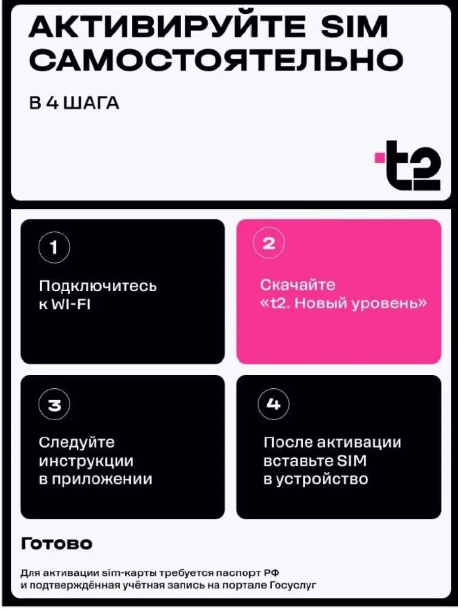 Сим-карта Т2 "Классический + микс", 300 р./мес, 50 Гб трафика — фото 1