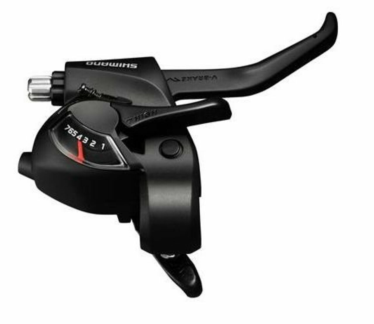 Шифтер/Тормозная ручка Shimano Tourney, EF41, правая, 7 скоростей, трос 2050мм, цвет чёрный, без упаковки Черный